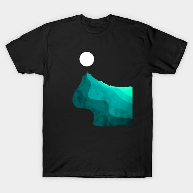 Green peak moon T-Shirt by Swadeillustrations